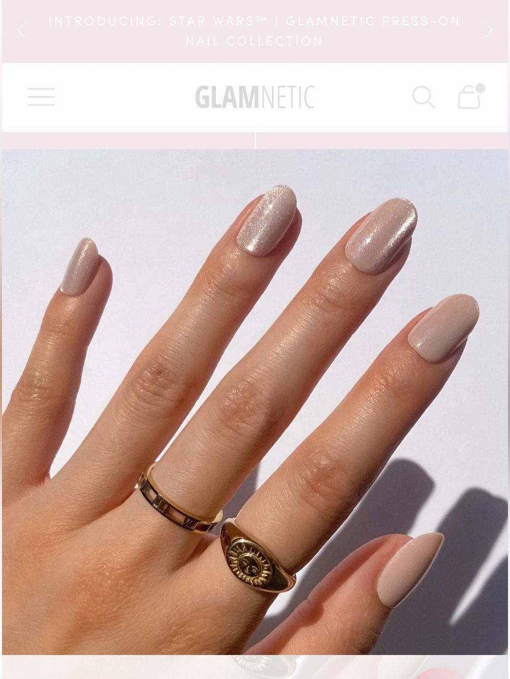 Glamnetic Short Round Press-On Nails in PURE INTENTIONS nib - Picture 2 of 14